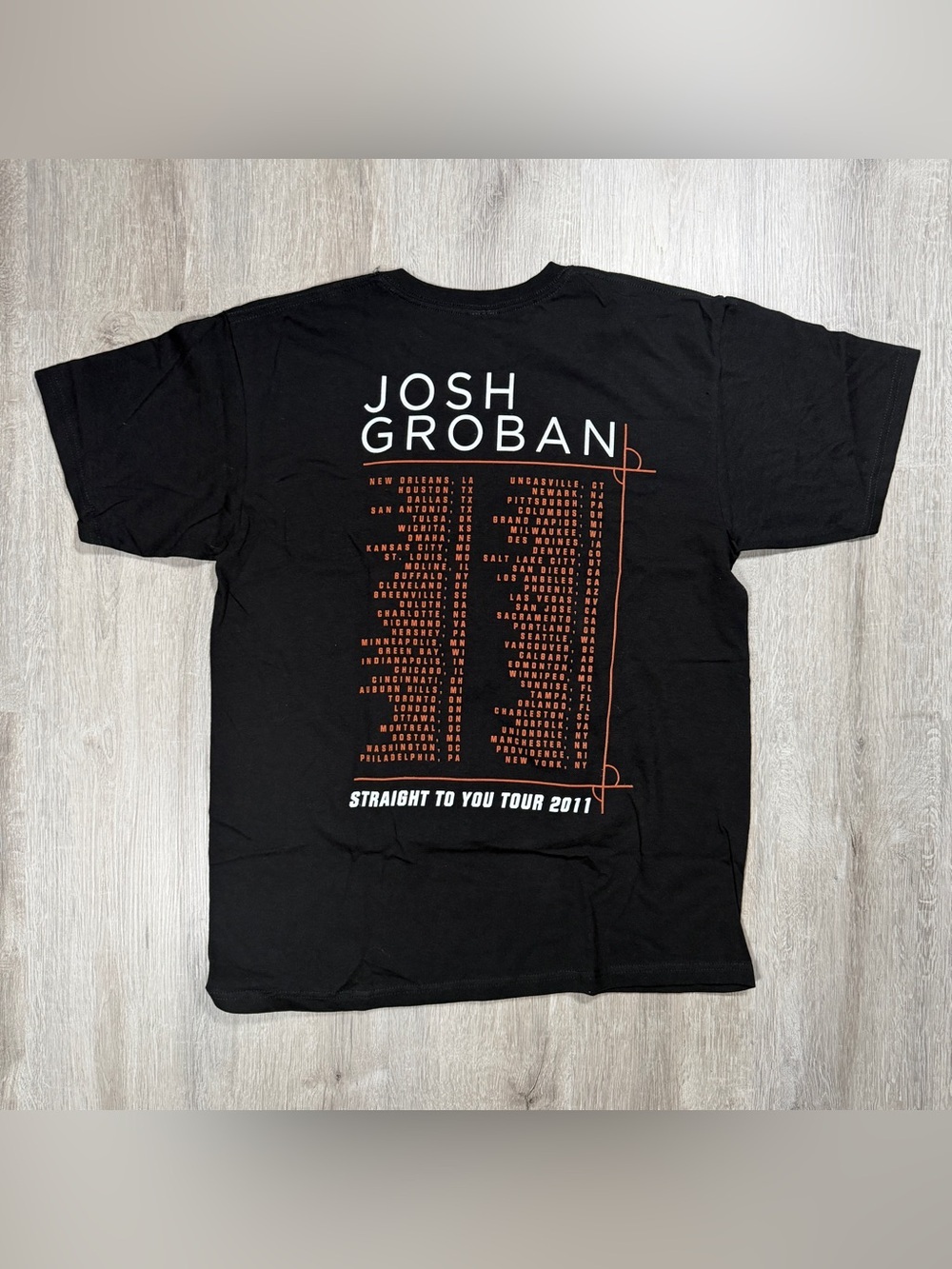 Vintage 2011 Josh Groban Straight To You Tour T-Shirt Large - Picture 2 of 7